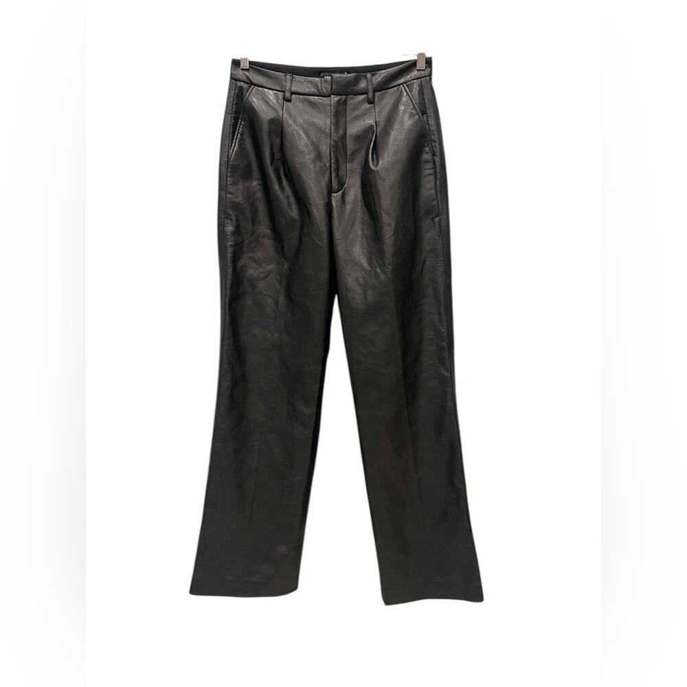 Anine Bing Carmen Wide Leg Recycled leather Pants Women's 32